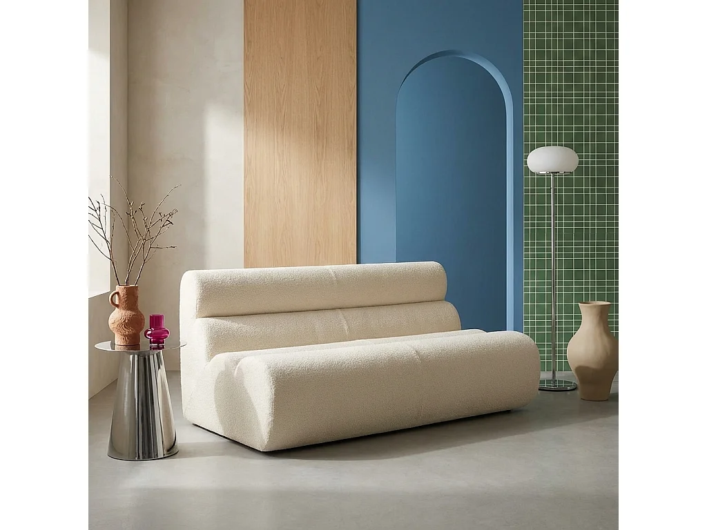Sillón borreguito texturizado, 2 plazas blanco