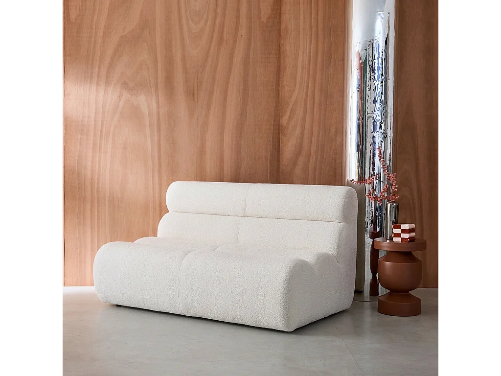 Sillón borreguito texturizado, 2 plazas blanco
