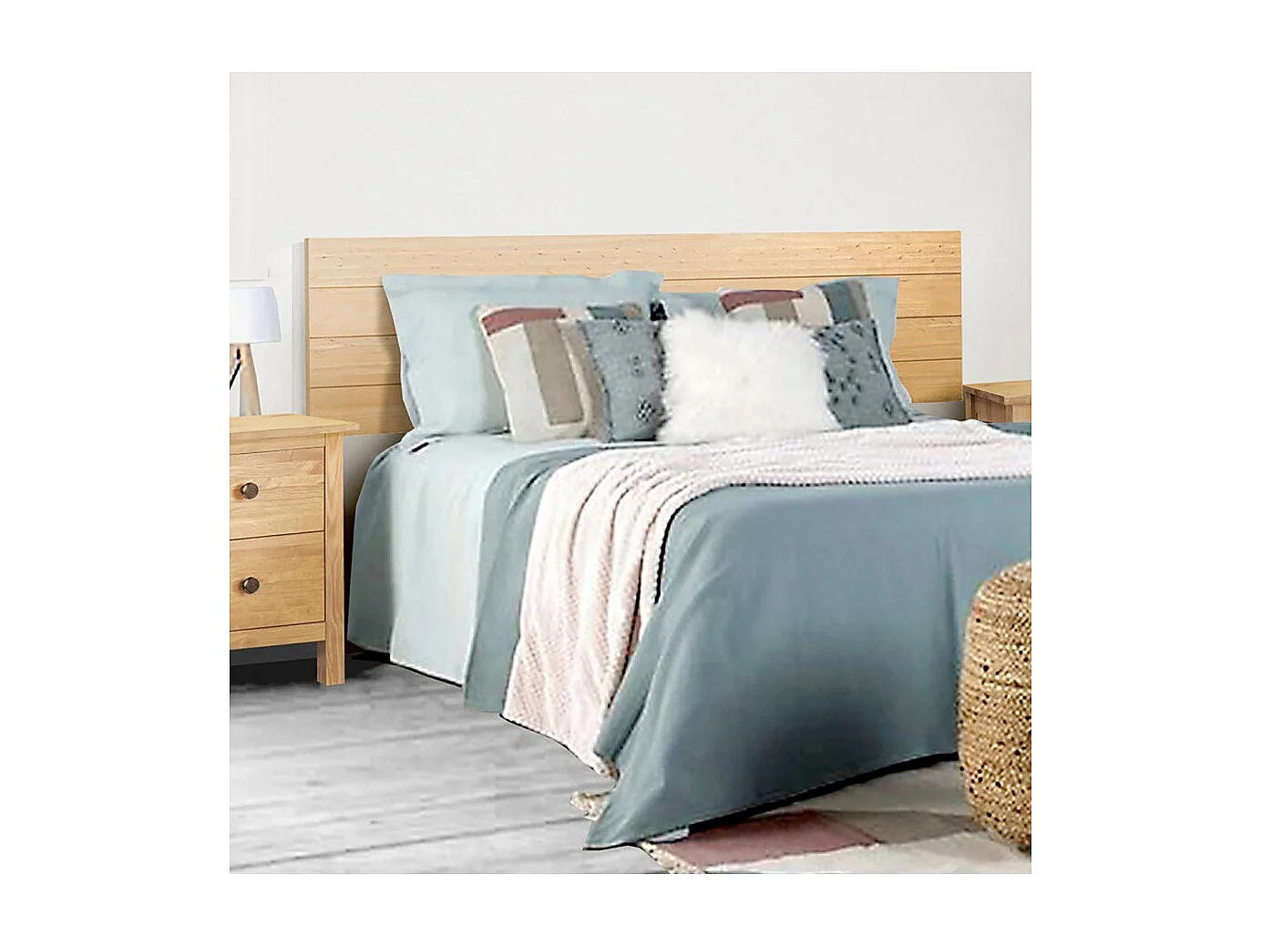 Tête de lit en pin massif coloris Miel - Longueur 155 x Hauteur 45 cm