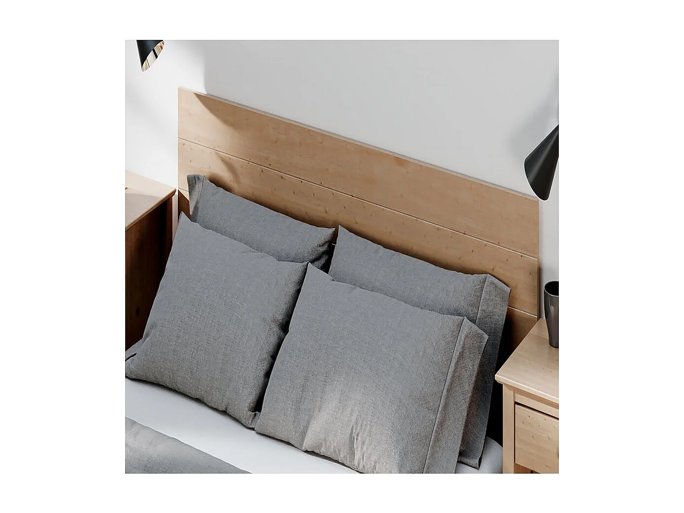 Tête de lit en pin massif coloris Miel - Longueur 155 x Hauteur 45 cm