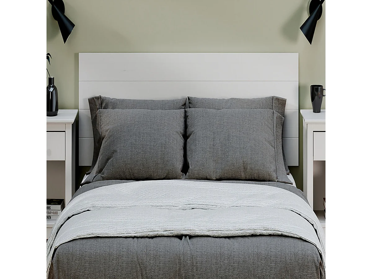 Tête de lit en pin massif coloris Blanc - Longueur 155 x Hauteur 45 cm