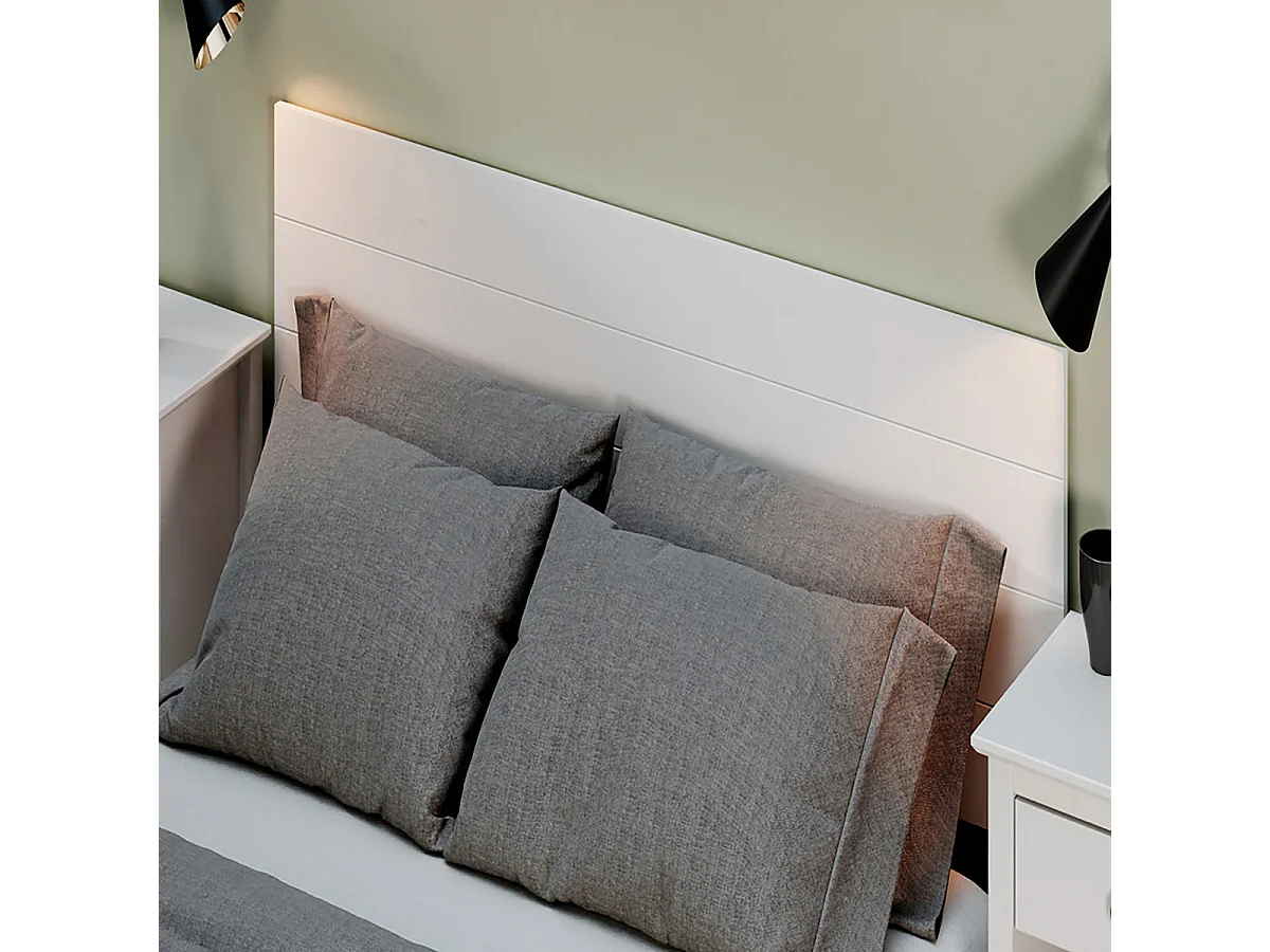 Tête de lit en pin massif coloris Blanc - Longueur 155 x Hauteur 45 cm