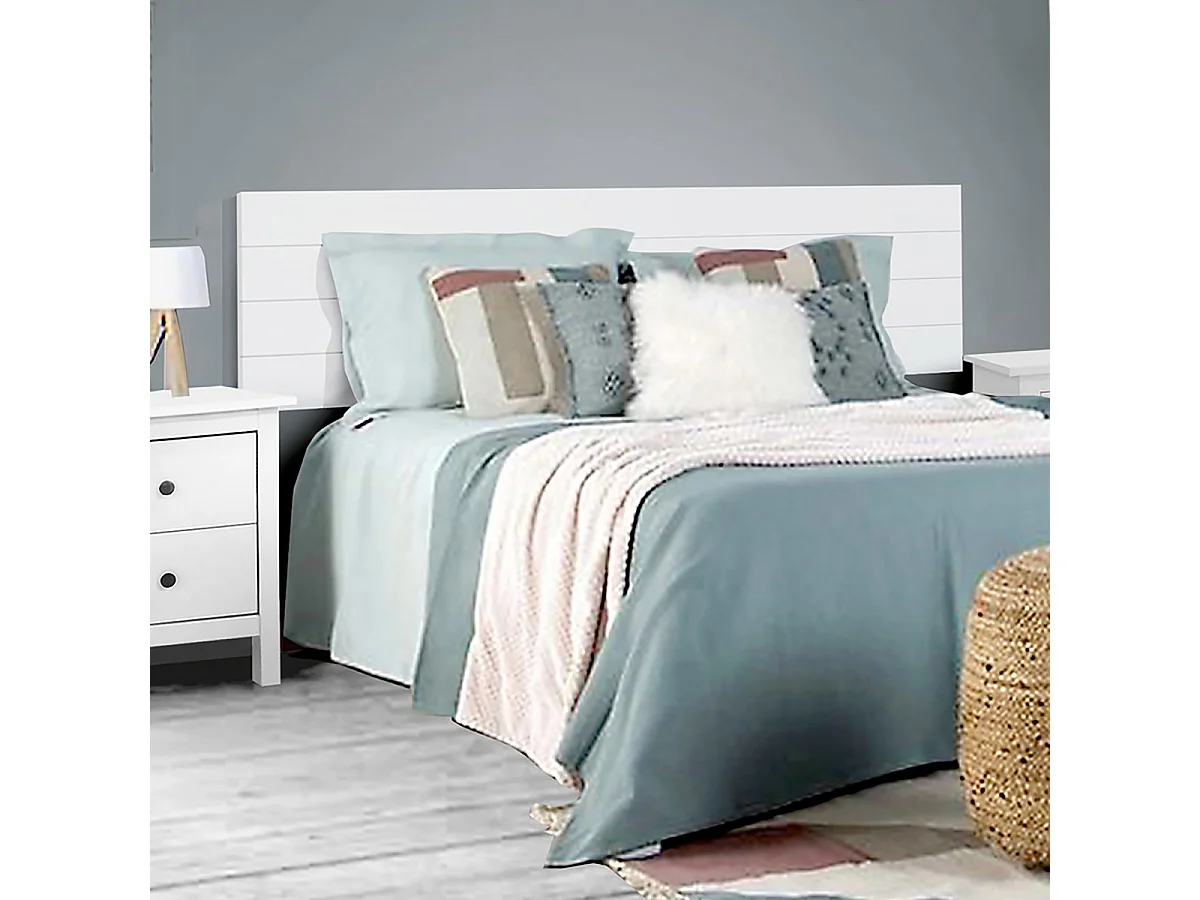 Tête de lit en pin massif coloris Blanc - Longueur 155 x Hauteur 45 cm