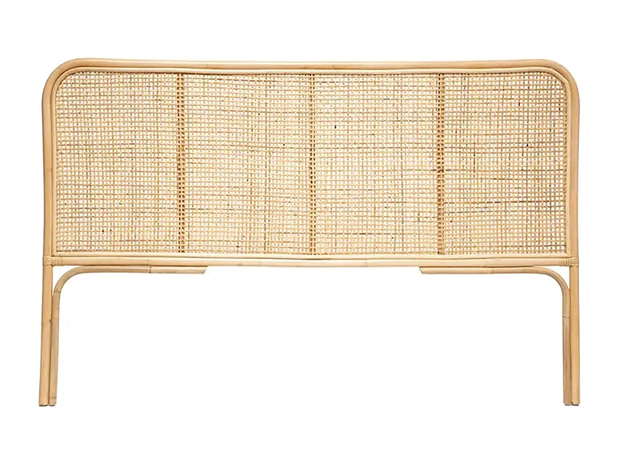 Tête de lit en rotin tressé, coloris beige - Longueur 160 x Profondeur 3 x Hauteur 100 cm