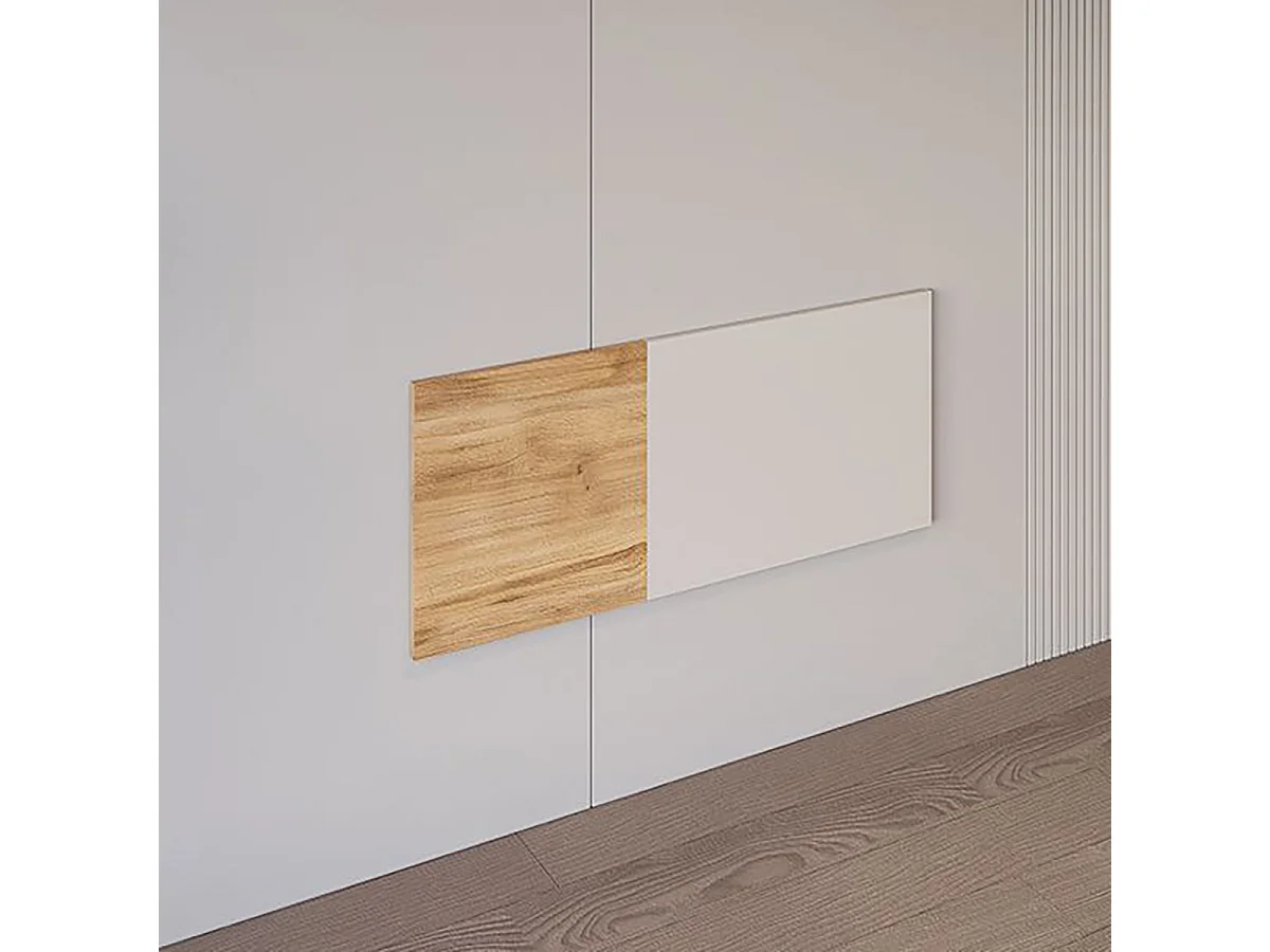 Tête de lit simple coloris Beige/chêne Mauvella - Longueur 110 x Hauteur 45 x Profondeur 1,6 cm