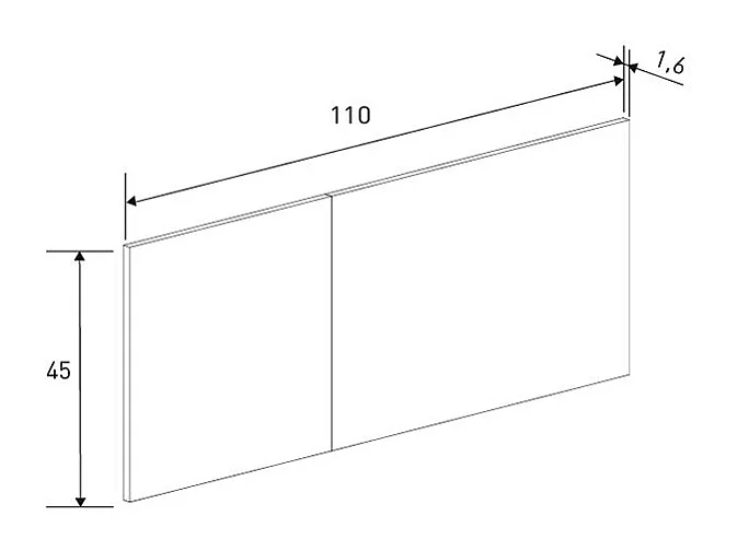 Tête de lit simple coloris Beige/chêne Mauvella - Longueur 110 x Hauteur 45 x Profondeur 1,6 cm