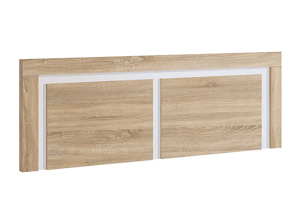 Tête de lit coloris chêne/blanc - Longueur 155 cm x Hauteur 60 x Profondeur 3 cm