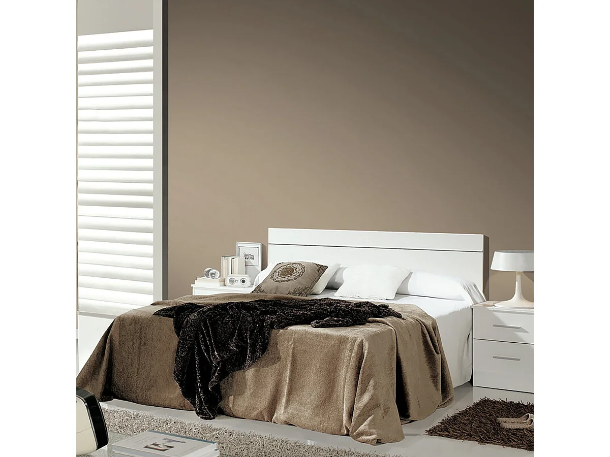 Tête de lit pour lit de 135 et 150 cm coloris Blanc - Longueur 158 x Hauteur 40 x Profondeur 1,5 cm