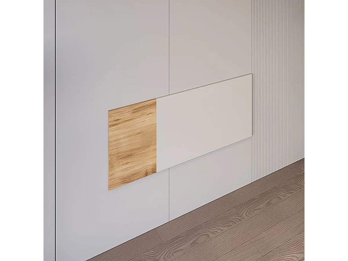 Tête de lit double coloris Beige/chêne Mauvella - Longueur 160 x Hauteur 45 x Profondeur 1,6 cm