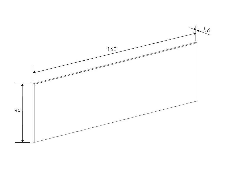 Tête de lit double coloris Beige/chêne Mauvella - Longueur 160 x Hauteur 45 x Profondeur 1,6 cm