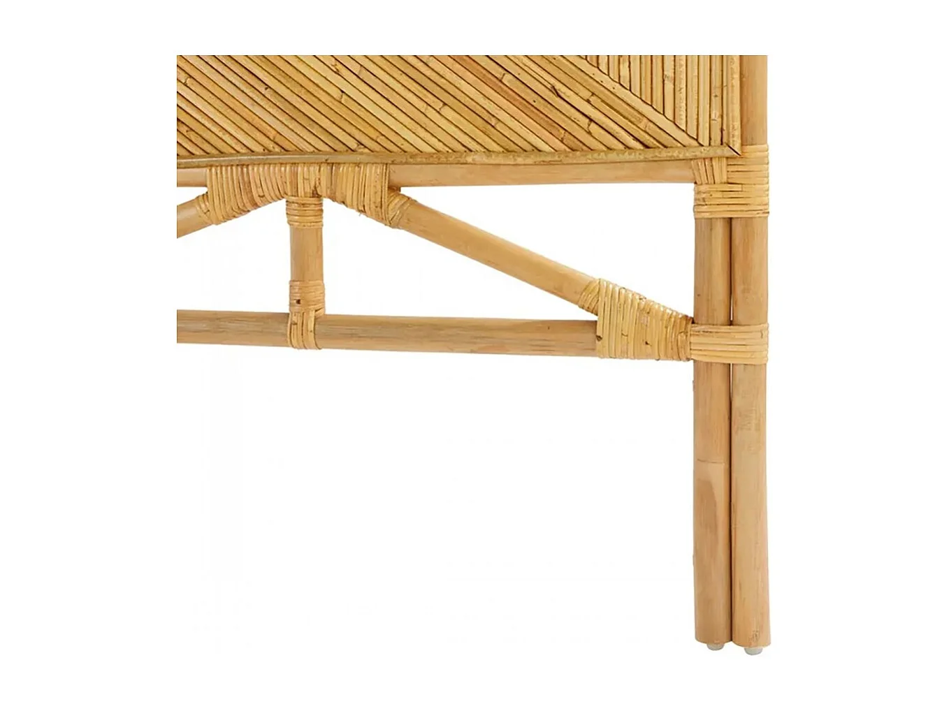Tête de lit en rotin naturel avec motifs géométriques - Longueur 160 x Profondeur 3,5 x Hauteur 103 cm