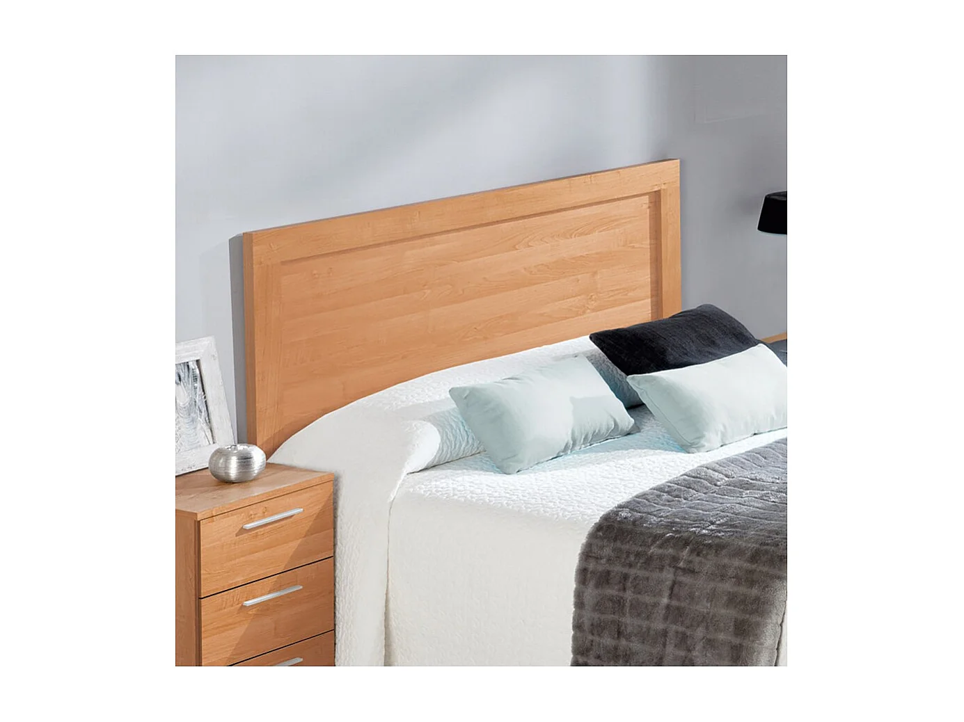 Tête de lit pour lits de 135 et 150 cm avec moulure couleur cerisier - Longueur 155 x Hauteur 60 x Profondeur 3 cm