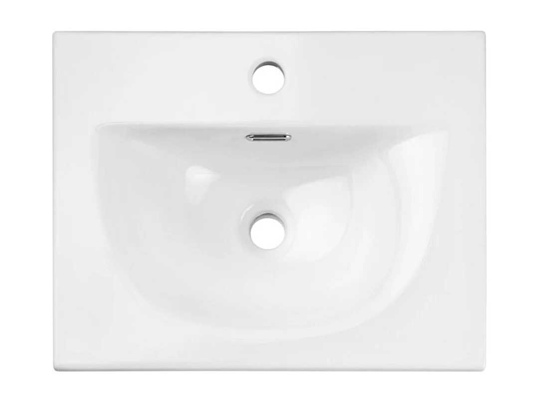Ensemble de salle de bain VANO 50cm : meuble sous vasque à placards rainuré verticalement + vasque encastrée blanche