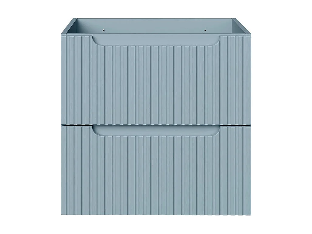 Meuble sous vasque VANO 60 cm bleu denim suspendu avec 2 tiroirs