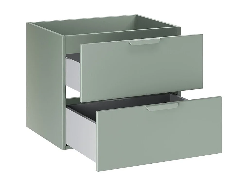 Meuble sous vasque OSTER 60 cm vert sauge suspendu avec 2 tiroirs