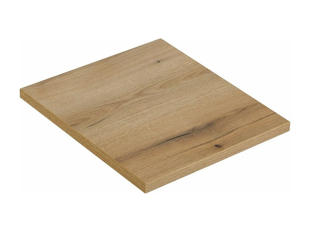 Ensemble de salle de bain VANO blanc 50cm : meuble sous vasque à placards rainuré + plan pour vasque aspect chêne clair