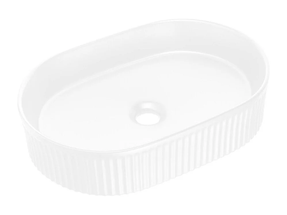 Ensemble VANO blanc 80cm : meubles sous vasque à placards avec niches visibles + plan pour vasque + vasque à poser rainurées