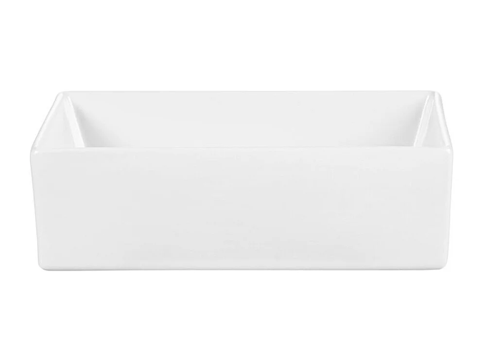 Ensemble VANO 50cm : meuble sous vasque à tiroirs + plan pour vasque noir mat + vasque à poser rectangulaire blanche