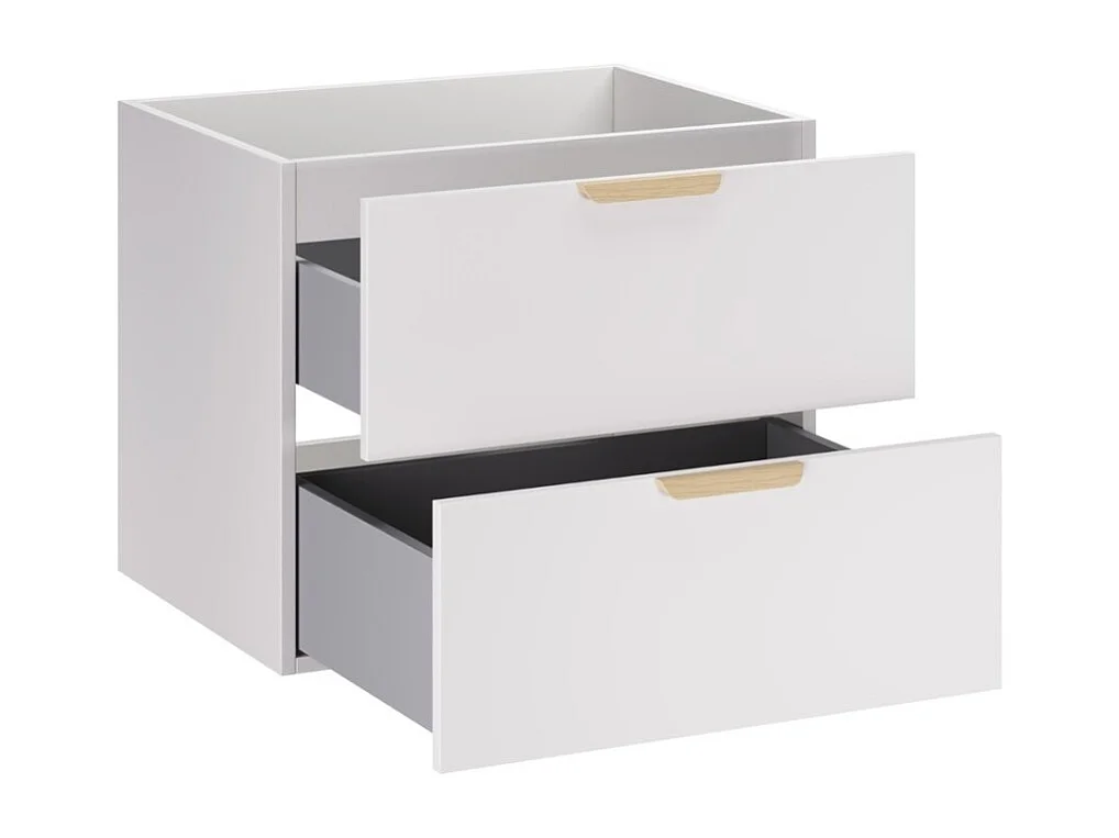 Meuble sous vasque OSTER 60 cm blanc mat suspendu avec 2 tiroirs