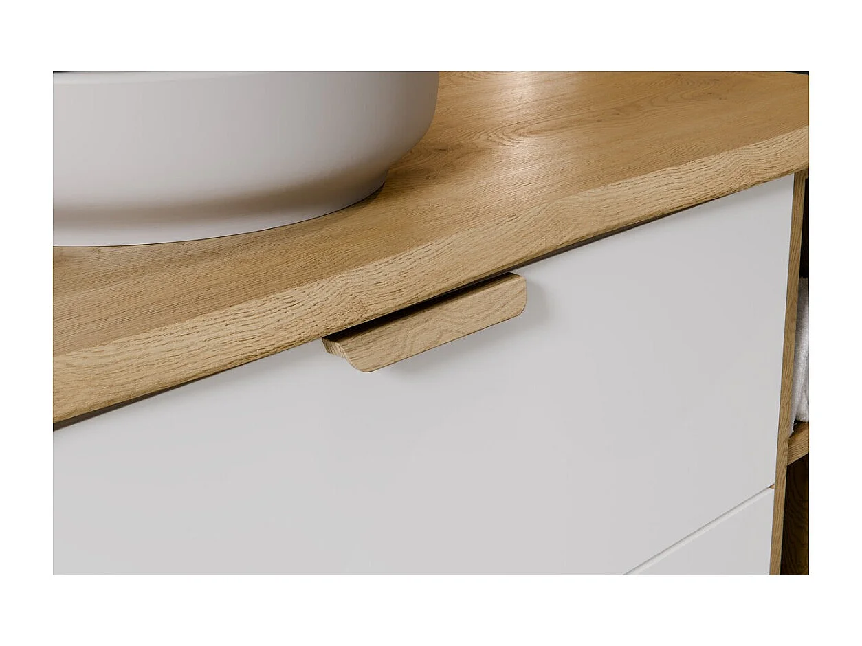 Meuble sous vasque OSTER 60 cm blanc mat suspendu avec 2 tiroirs