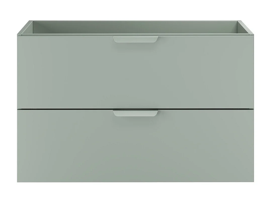 Meubel onder wastafel OSTER 80 cm saliegroen hangend met 2 laden