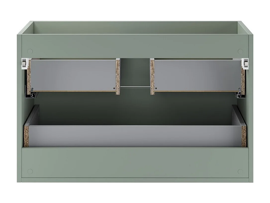 Meubel onder wastafel OSTER 80 cm saliegroen hangend met 2 laden