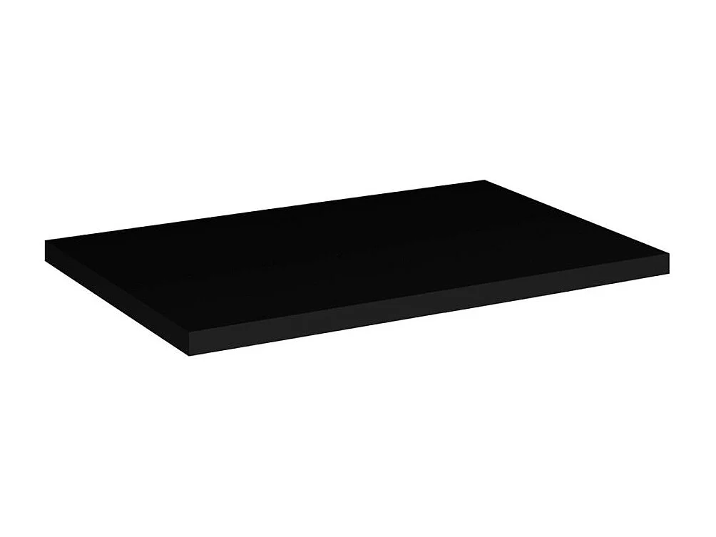Ensemble VANO 50cm : meuble sous vasque à placards + plan pour vasque noir mat + vasque à poser rectangulaire blanche