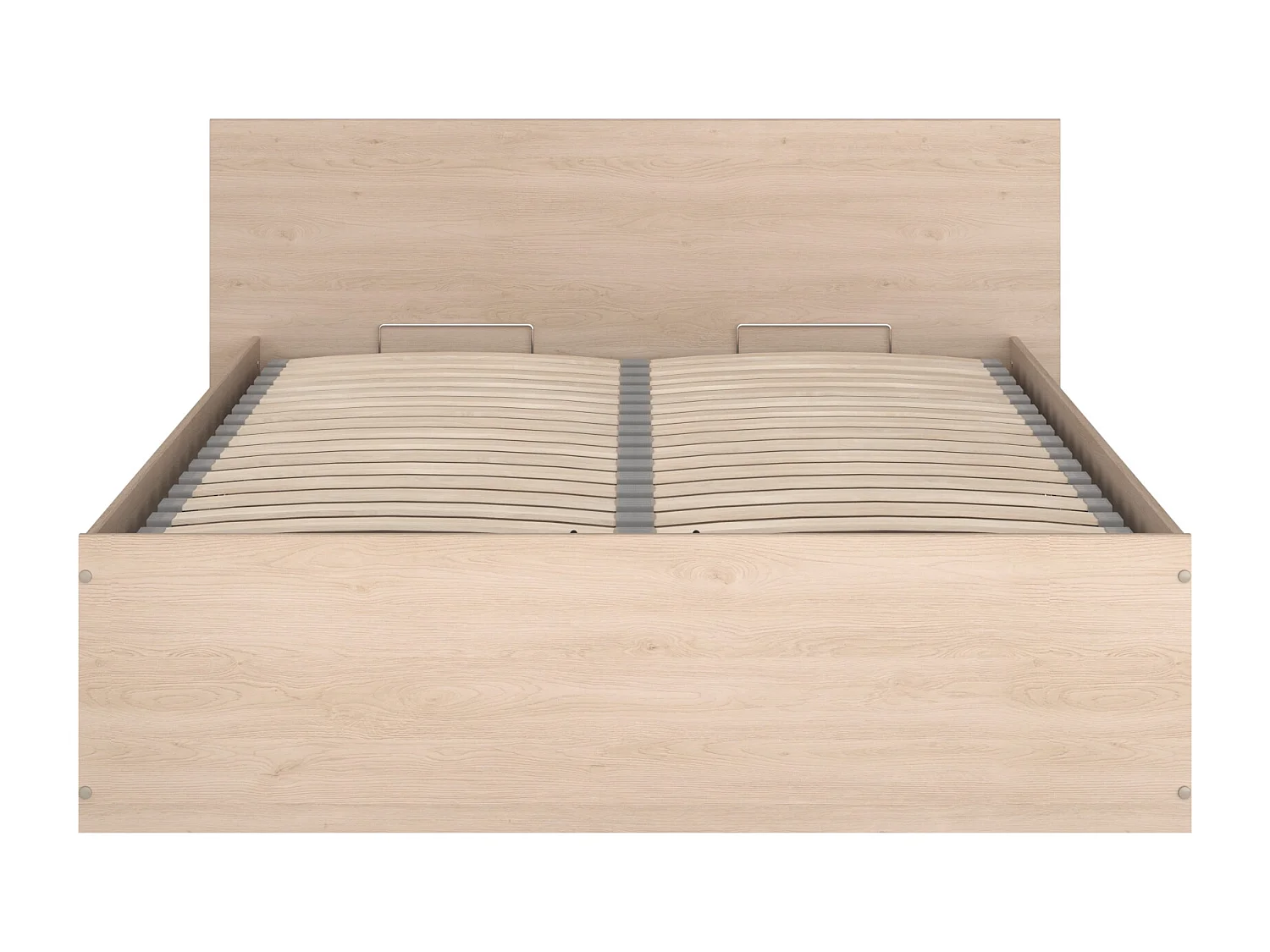Lit coffre 140 x 190 cm - Coloris : Naturel + Matelas - VELONA