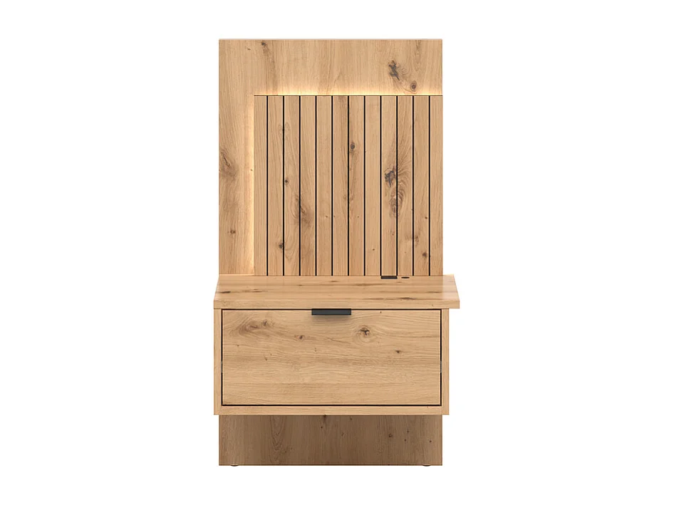 Letto con contenitore con base Mao marrone effetto quercia 160x200