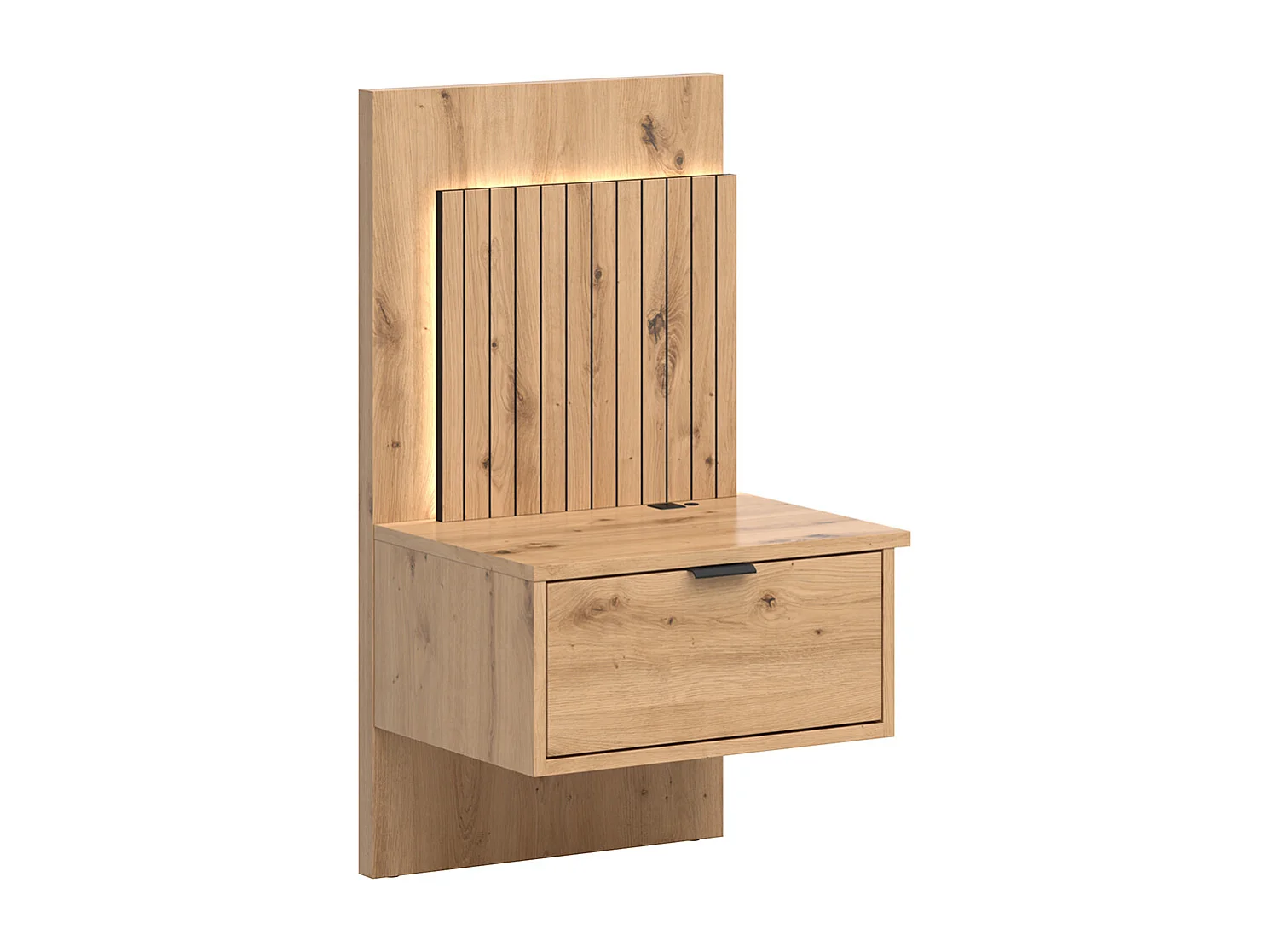 Letto con contenitore con base Mao marrone effetto quercia 160x200