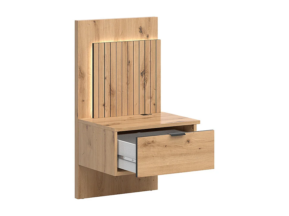 Letto con contenitore con base Mao marrone effetto quercia 160x200