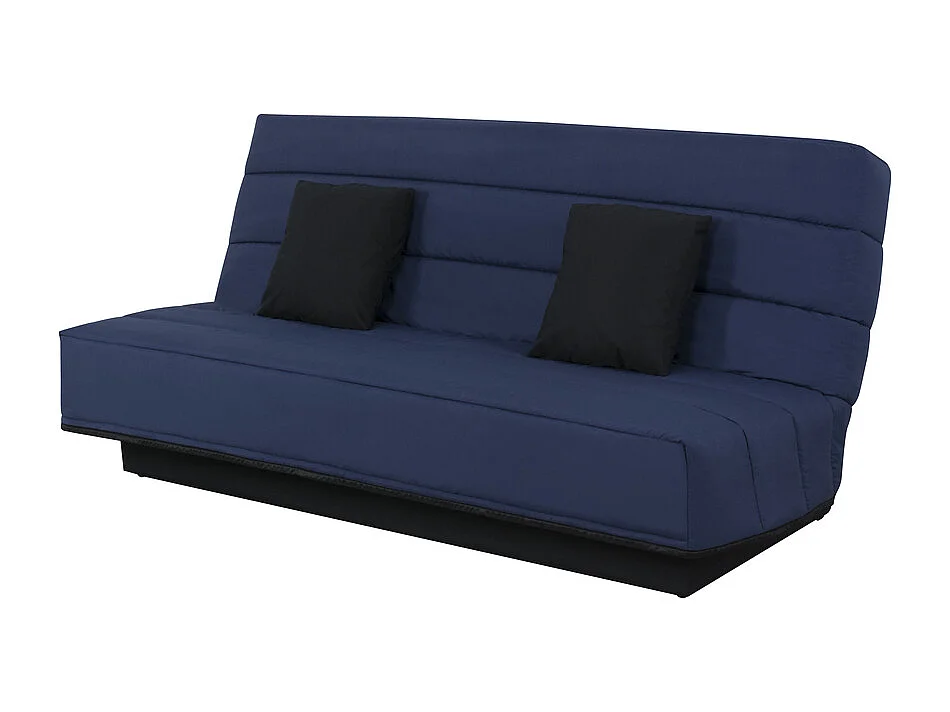 Banquette Clic-Clac MELISSA 120x190 cm Tissu Bleu Marine, Mousse Polyéther 20kg/m3, Convertible BZ Sans Rangement