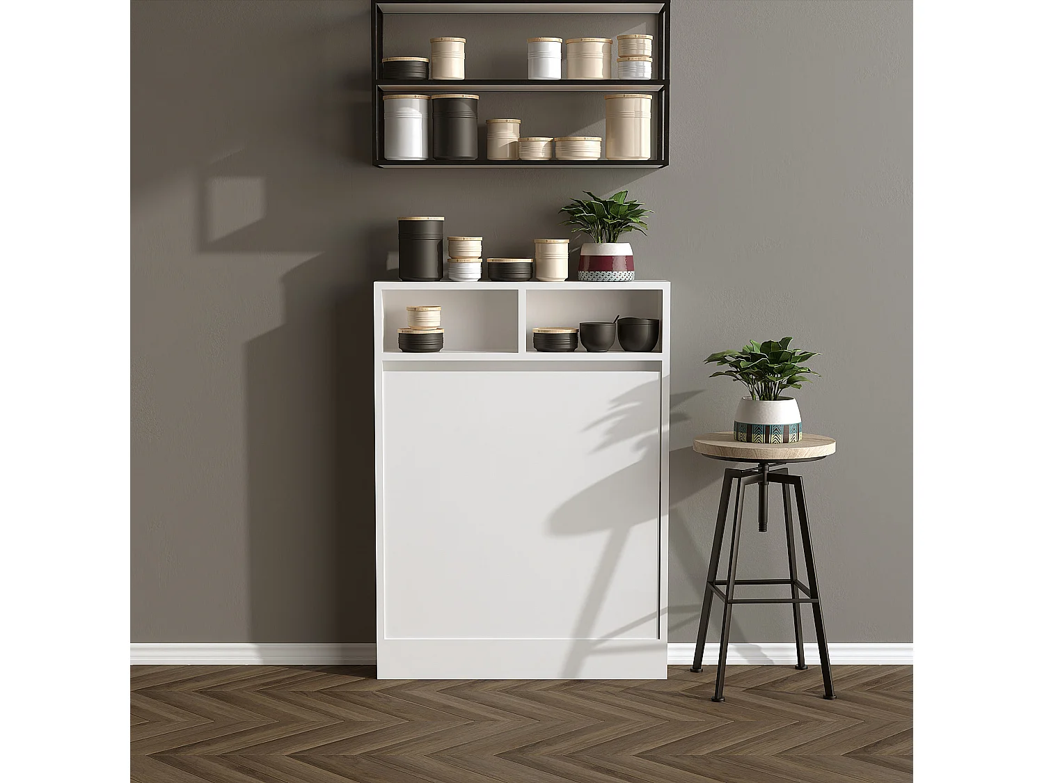 Table de repas pliable en bois "Bracked" - 70 x 15 x 96 cm - Blanc