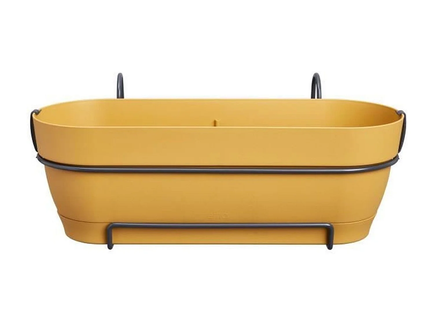 Rechteckiger Balkonkasten Vibia Campana 50 cm Honiggelb mit integriertem Wasserbehälter und automatischem Bewässerungssystem