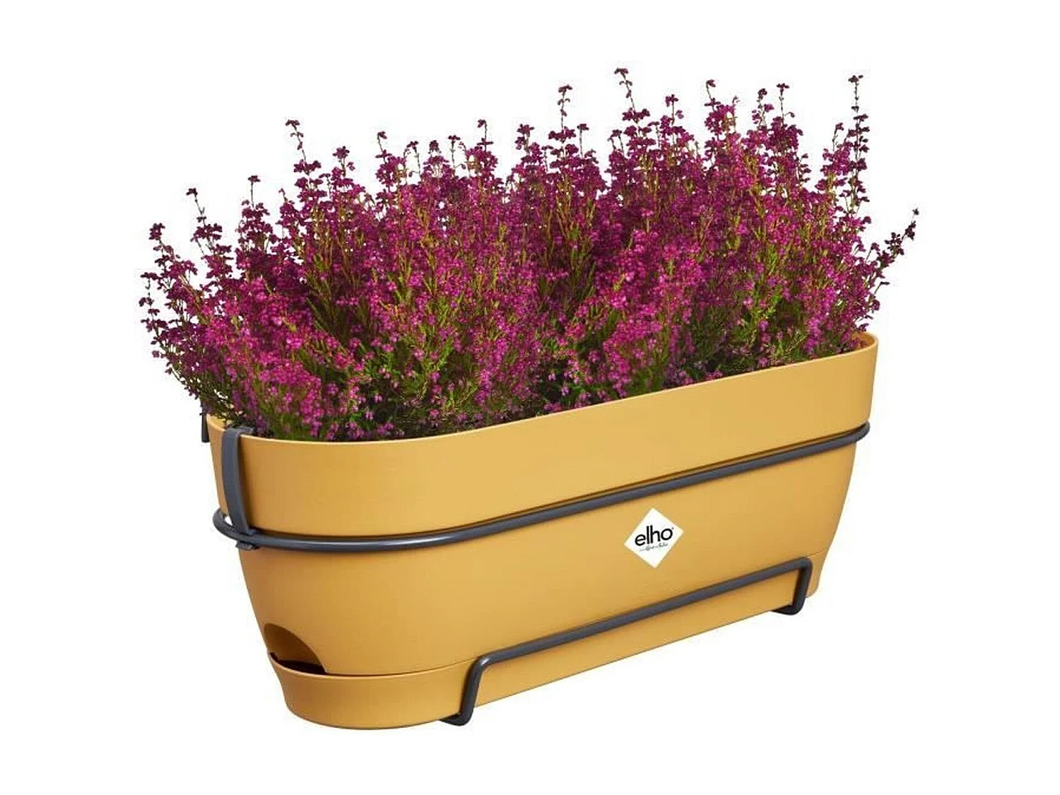 Rechteckiger Balkonkasten Vibia Campana 50 cm Honiggelb mit integriertem Wasserbehälter und automatischem Bewässerungssystem