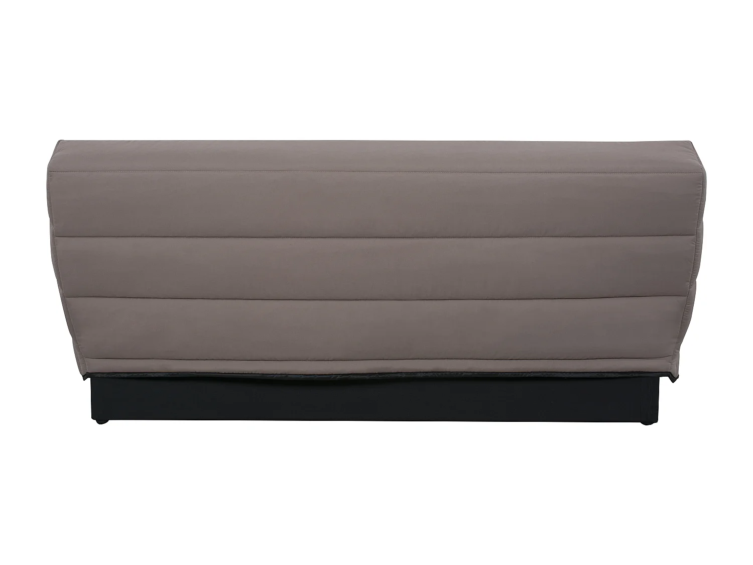 Banquette Clic-Clac 120x190 cm Tissu Taupe MELISSA avec Matelas Mousse Polyéther et Coussins Confort