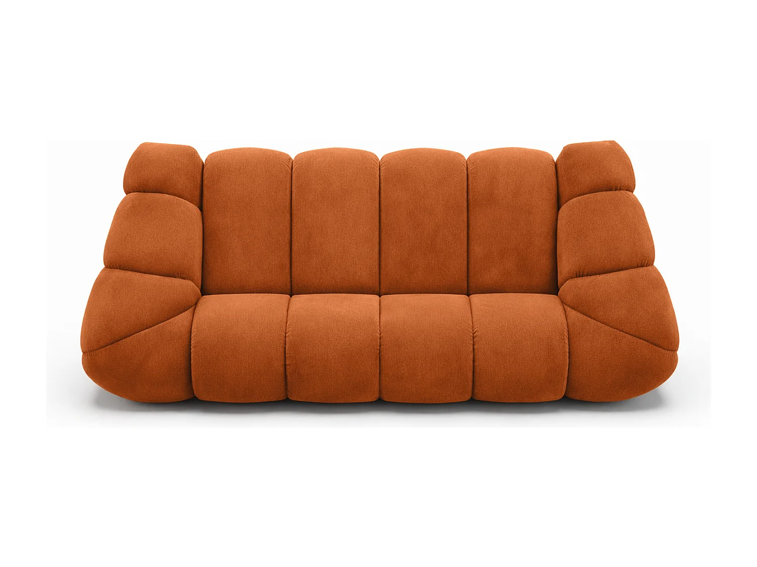 Canapé 3 places modulaire, tissu velours Bluvel, couleur cannelle, CROISSANT