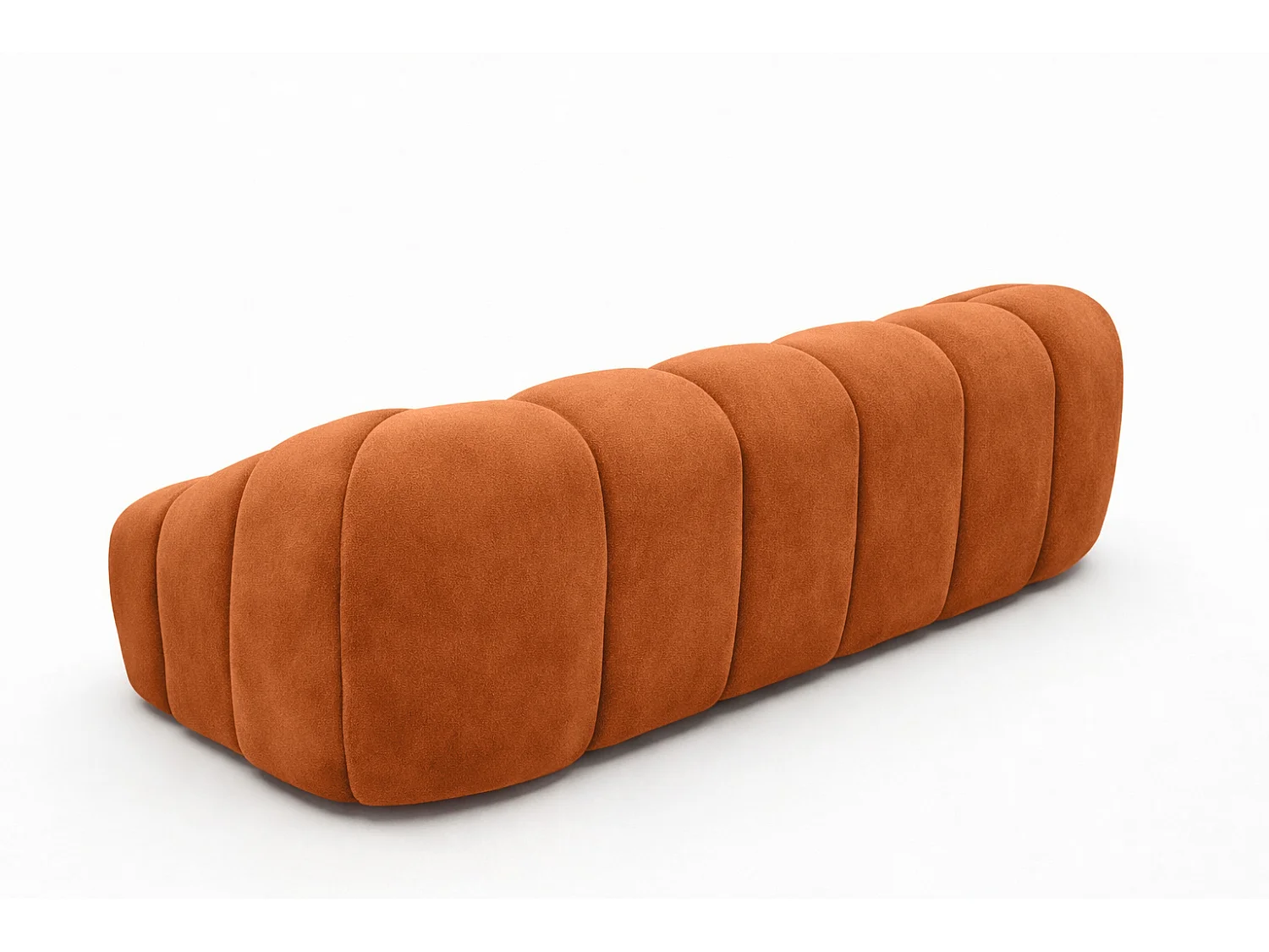 Canapé 3 places modulaire, tissu velours Bluvel, couleur cannelle, CROISSANT