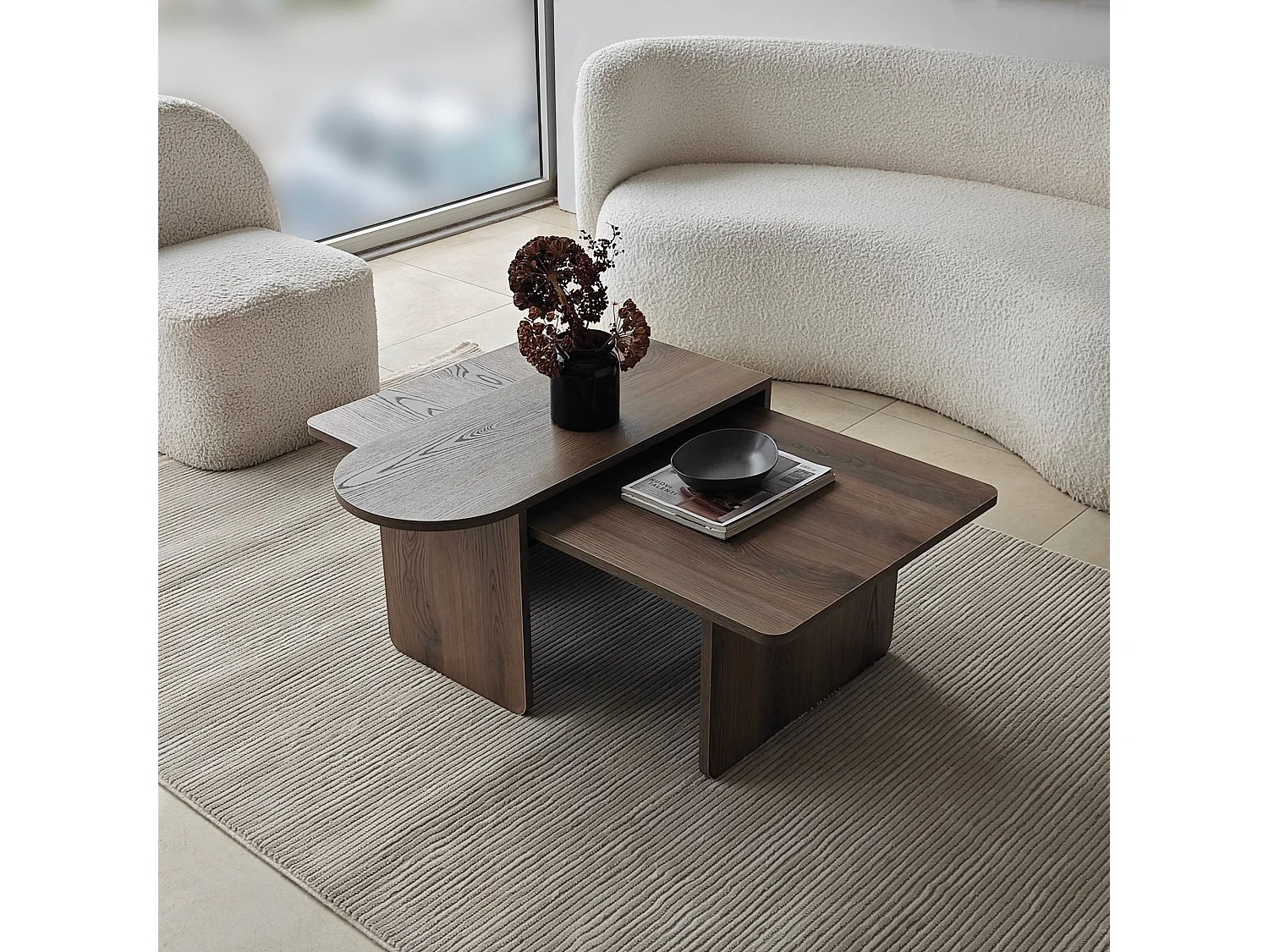 Couchtisch-Set aus Holz "Paris" 105 x 60 x 35 cm - Bronze