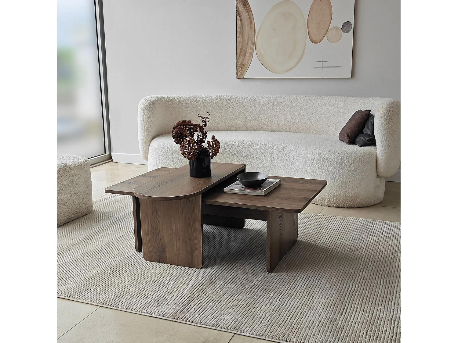 Couchtisch-Set aus Holz "Paris" 105 x 60 x 35 cm - Bronze