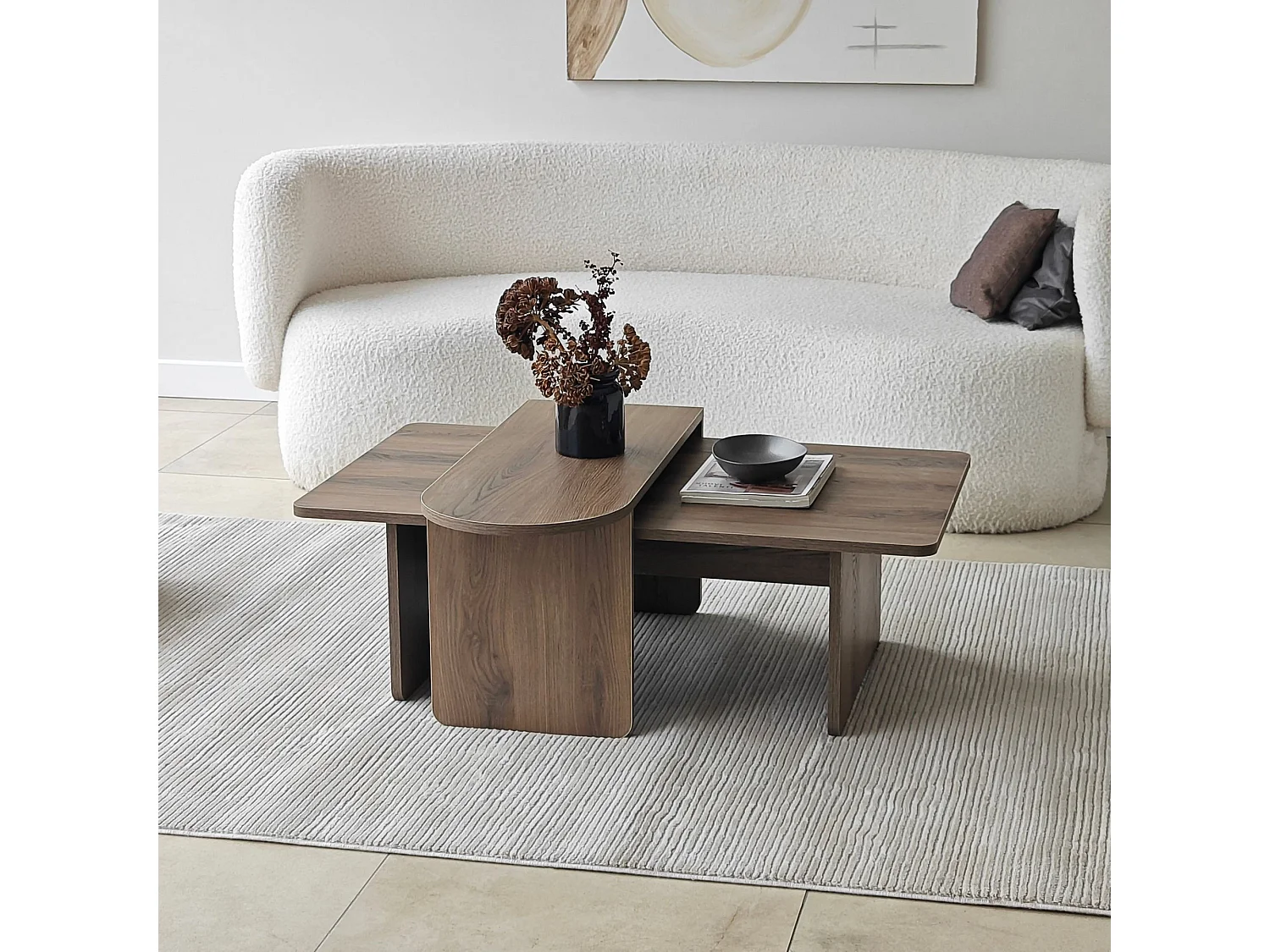 Couchtisch-Set aus Holz "Paris" 105 x 60 x 35 cm - Bronze