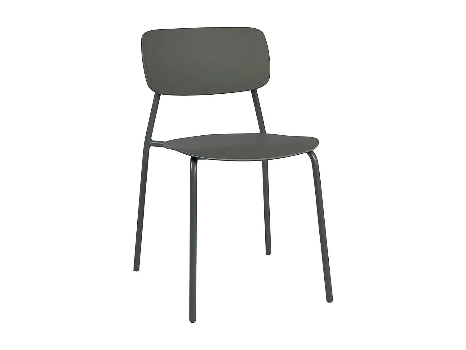 Lot de 2 chaises de jardin empilables acier et plastique kaki - Liva