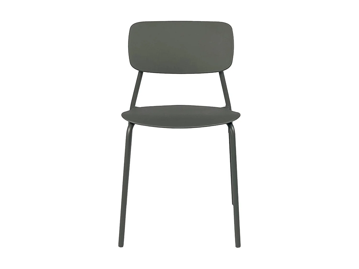 Lot de 2 chaises de jardin empilables acier et plastique kaki - Liva