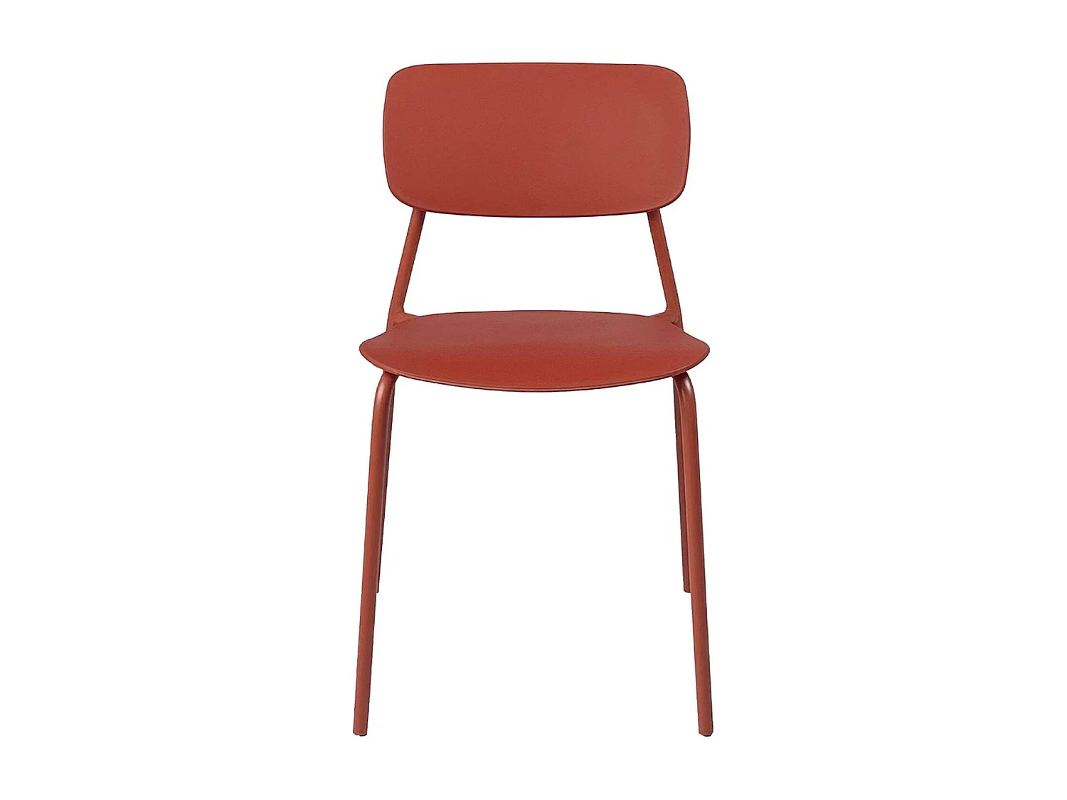 Lot de 2 chaises de jardin empilables acier et plastique terracotta - Liva