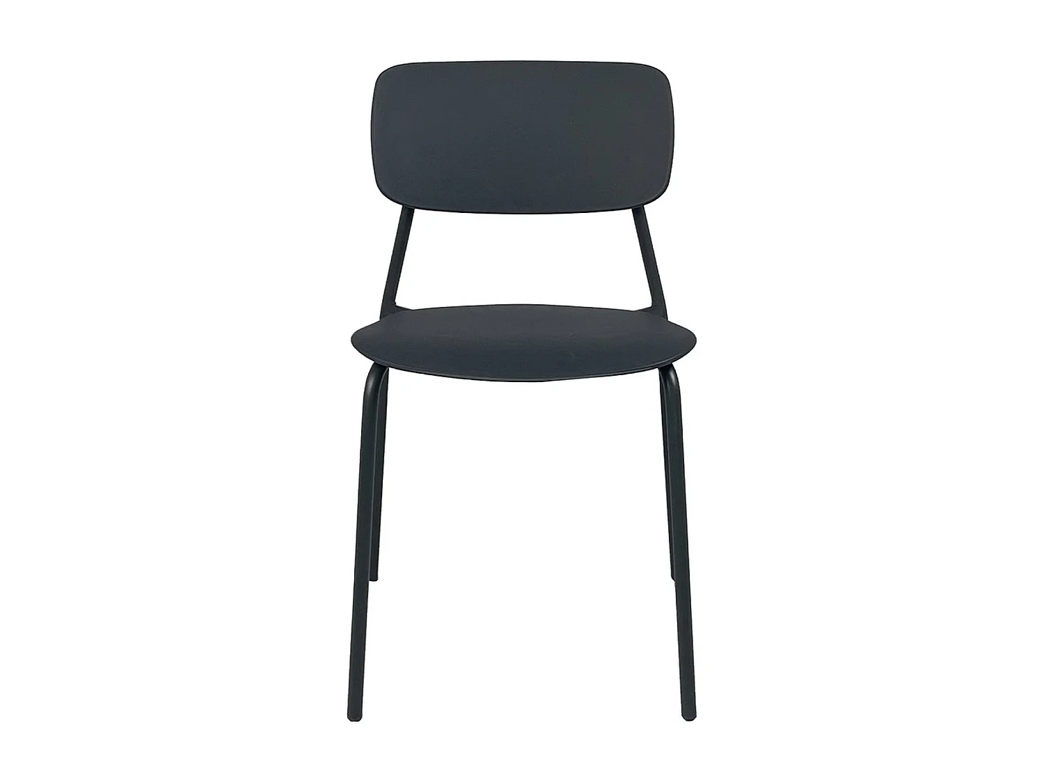 Lot de 2 chaises de jardin empilables acier anthracite et plastique - Liva
