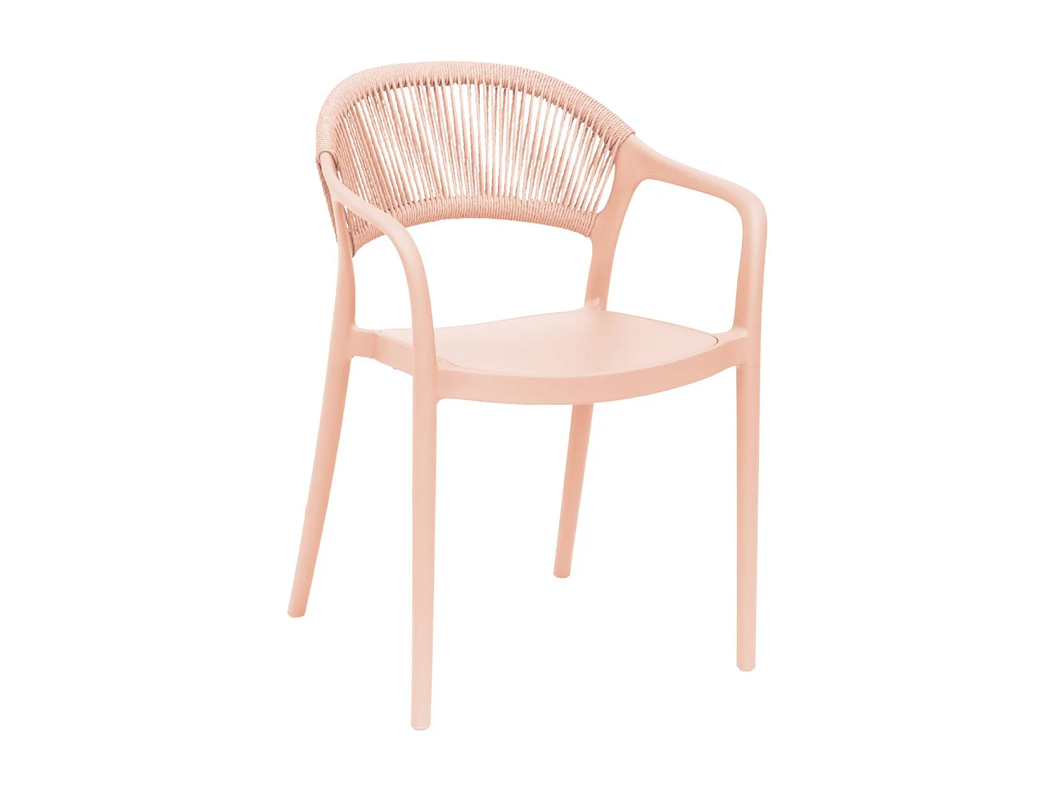 Chaise de jardin empilable avec effet corde rose (lot de 4) - Jovia