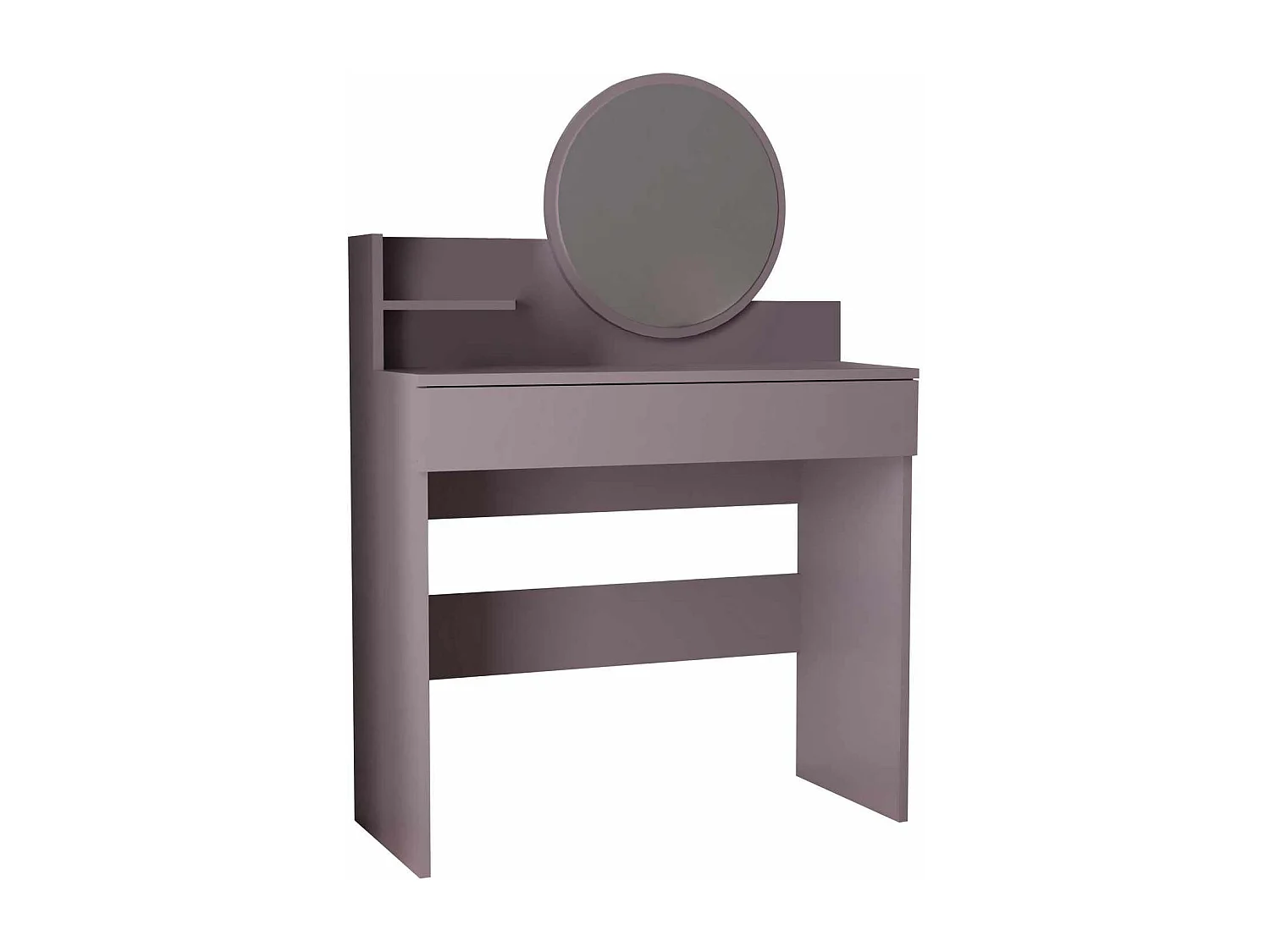 Coiffeuse avec miroir en bois "Harmony Mini Round" - 90 x 40 x 133 cm - Violet