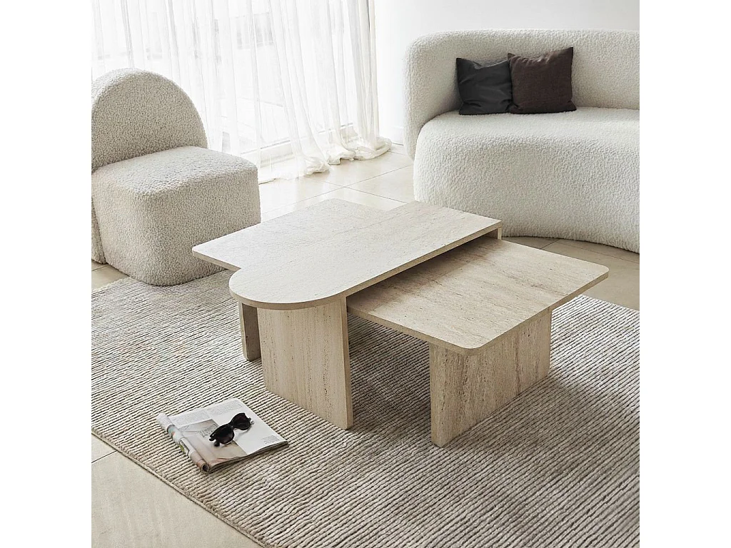 Couchtisch-Set aus Holz "Paris" 105 x 60 x 35 cm - Bronze