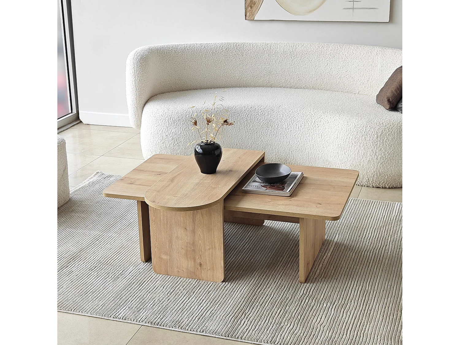 Couchtisch-Set aus Holz "Paris" 105 x 60 x 35 cm - Bronze