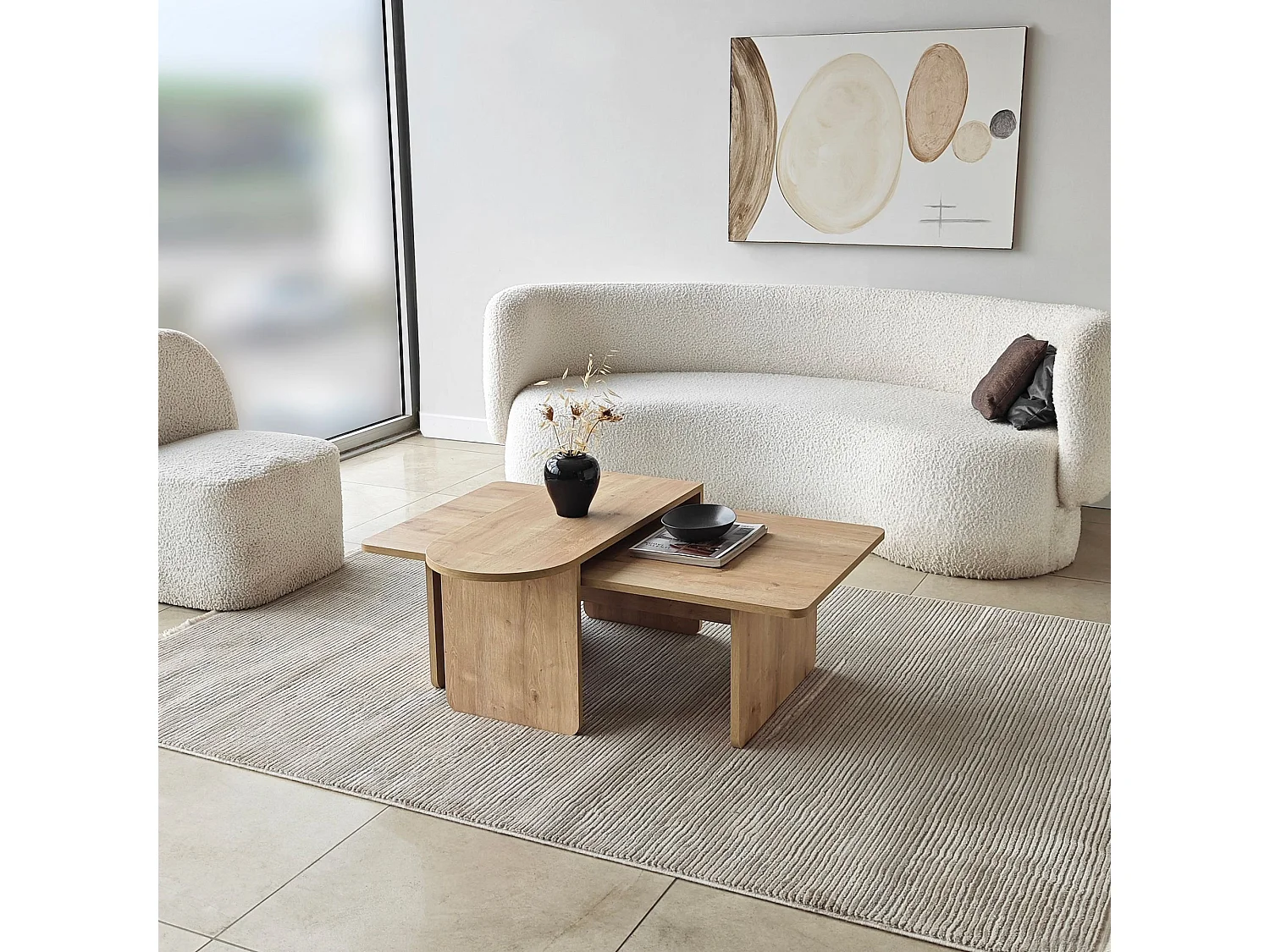 Couchtisch-Set aus Holz "Paris" 105 x 60 x 35 cm - Bronze